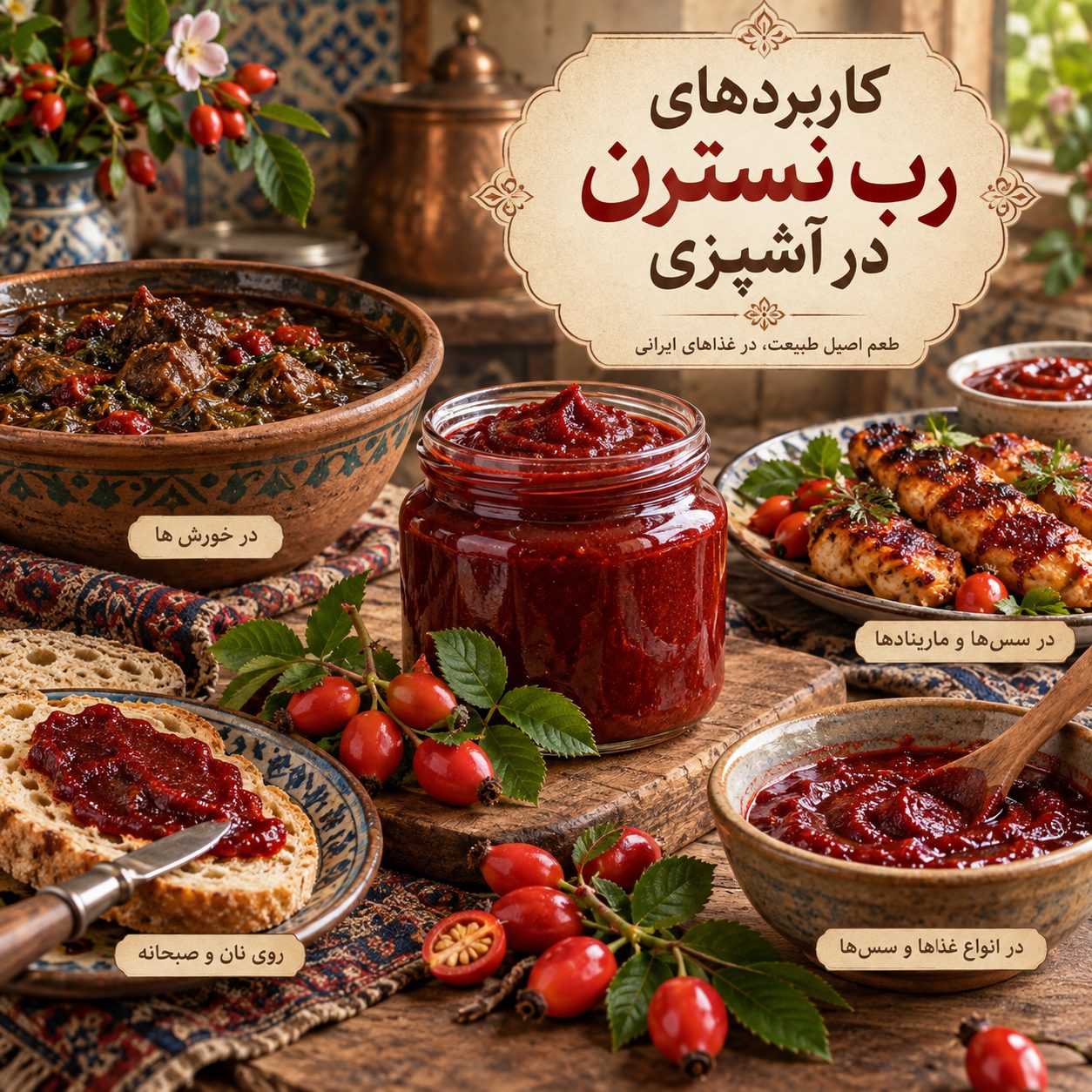 کاربردهای رب نسترن در آشپزی